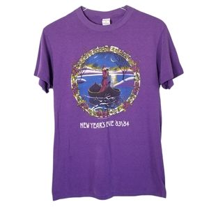 VINTAGE Grateful Dead New Years 83/84 T-shirt Size L Purple Bedrick Scully